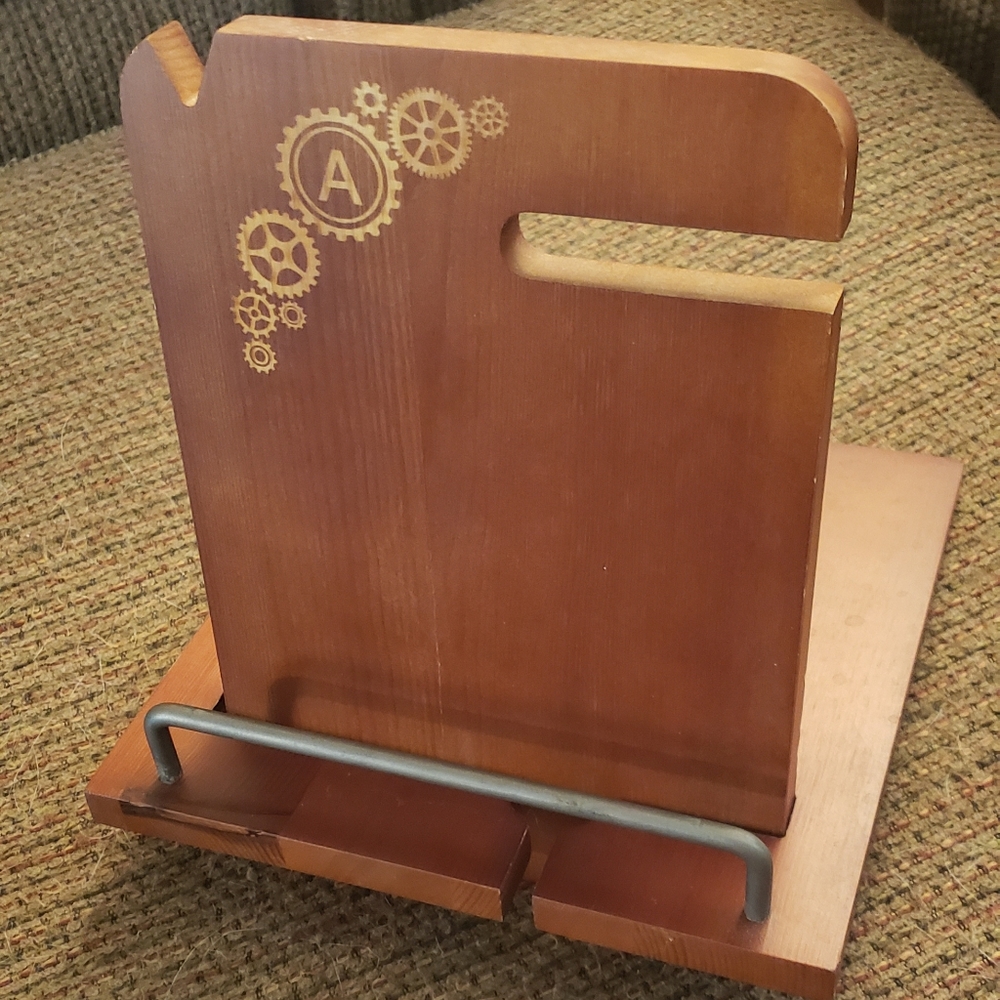 Rustic Wooden Phone Tablet Docking Station Decor